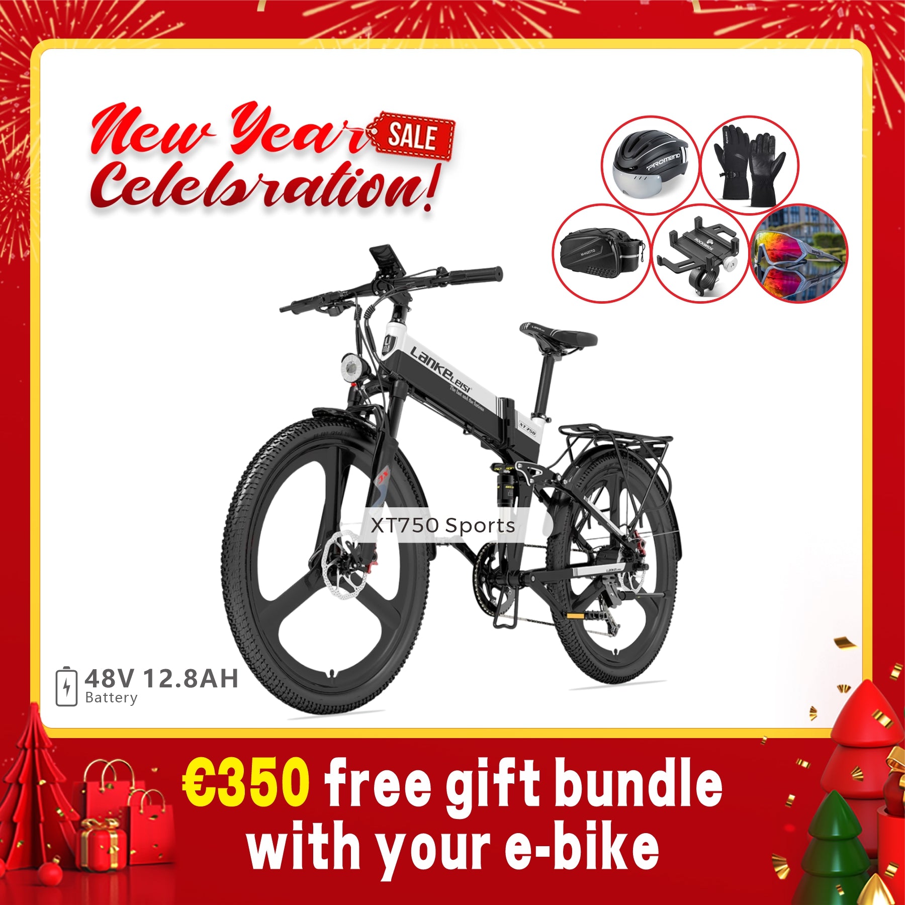 【Prévente】Vélo électrique pliant LANKELEISI XT750 Sports (nouveauté décembre 2023)