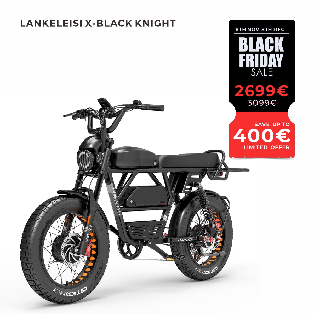 LANKELEISI X-Black Knight 2000W double moteur Portée maximale 280KM