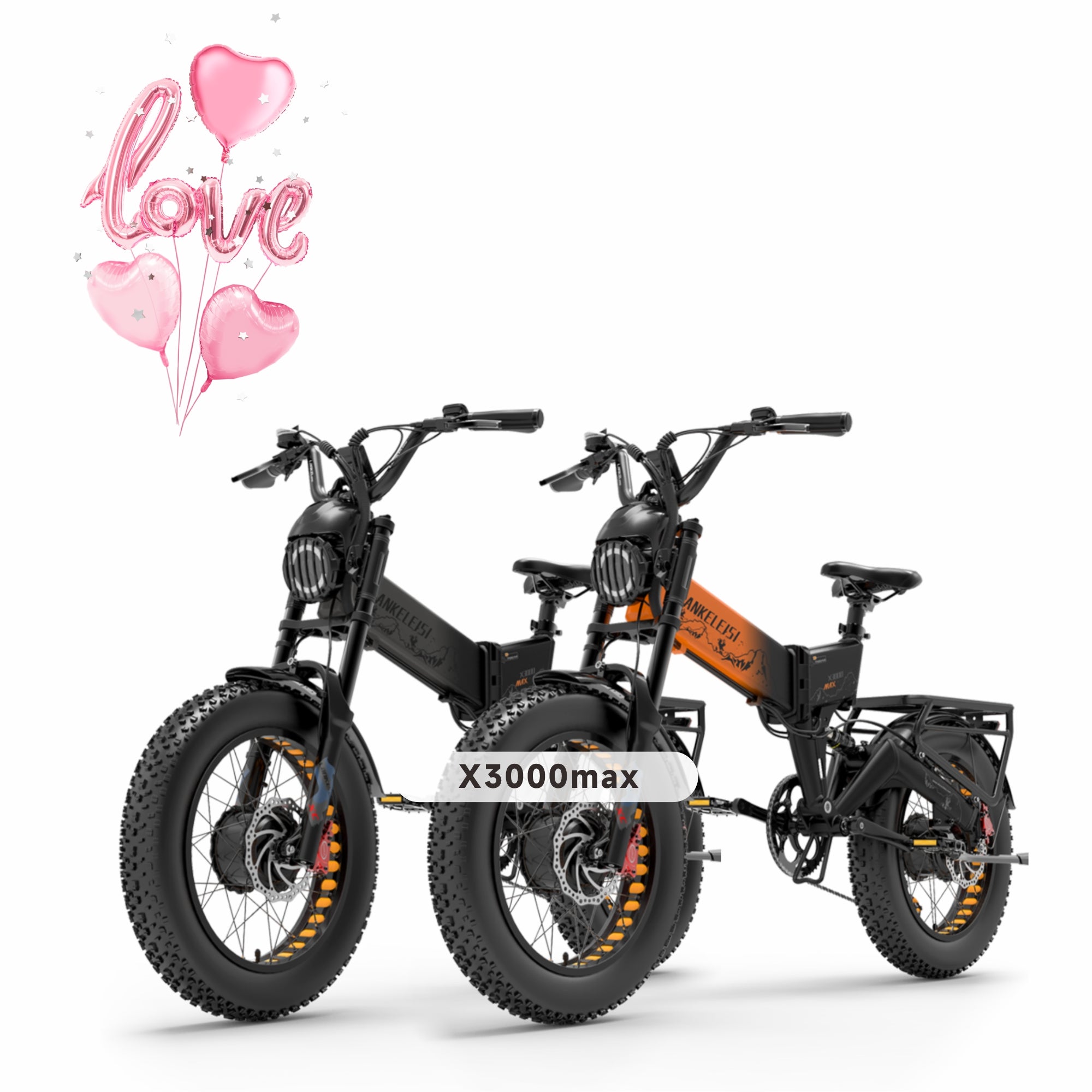 LANKELEISI X3000 MAX 2000W Dual Motor Foldable Electric Mountain Bike(Bundle)