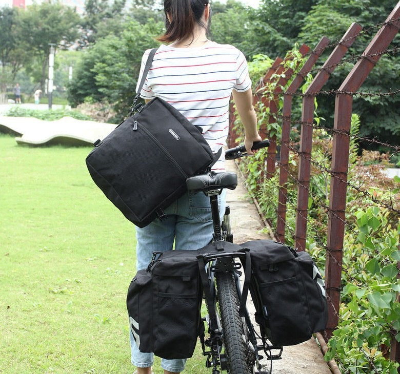 LANKELEISI Sacs de coffre de vélo 3 en 1 double face