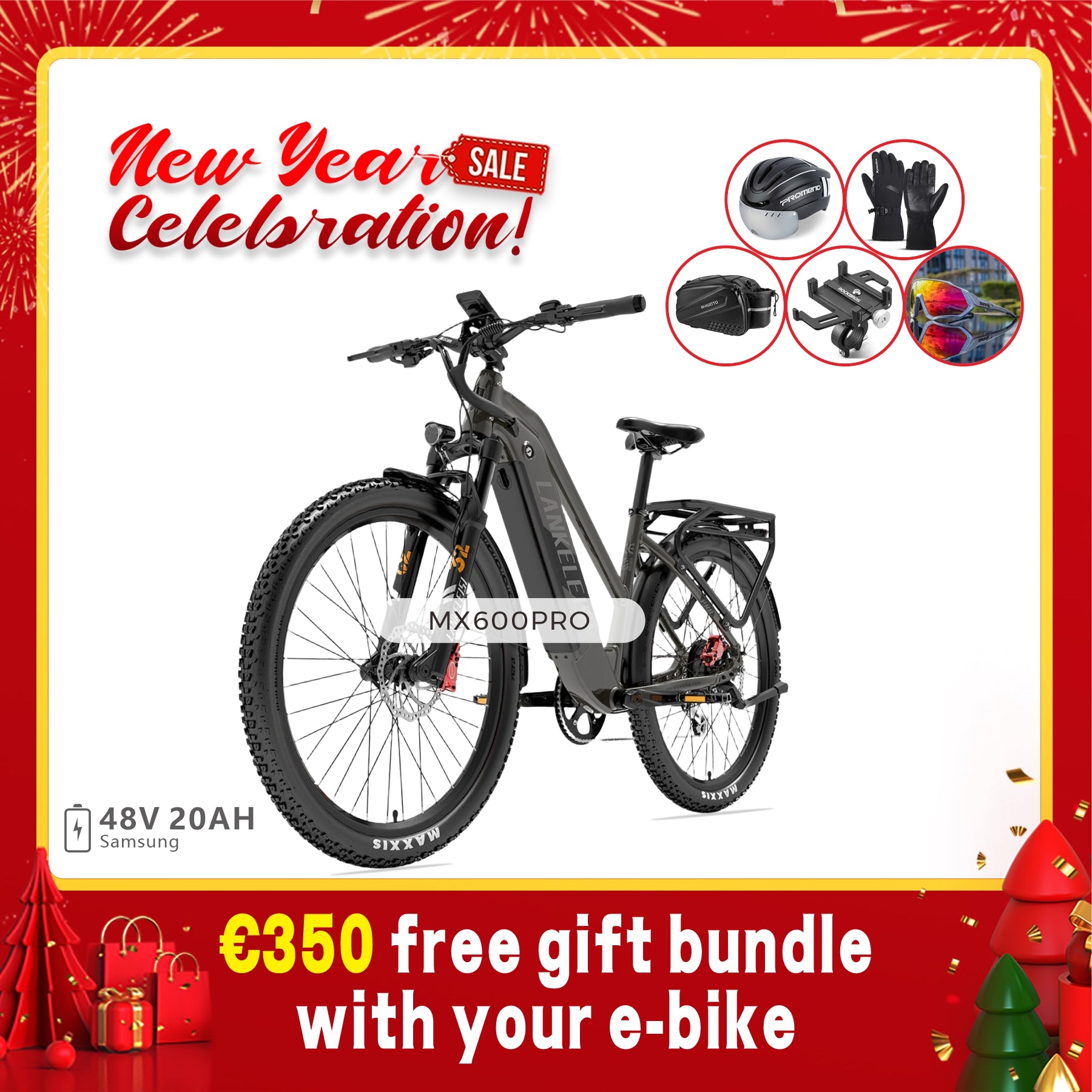 【Pré-vente】Lankeleisi MX600PRO 500W moteur 27,5 "pneu 20Ah batterie Samsung vélo électrique de ville