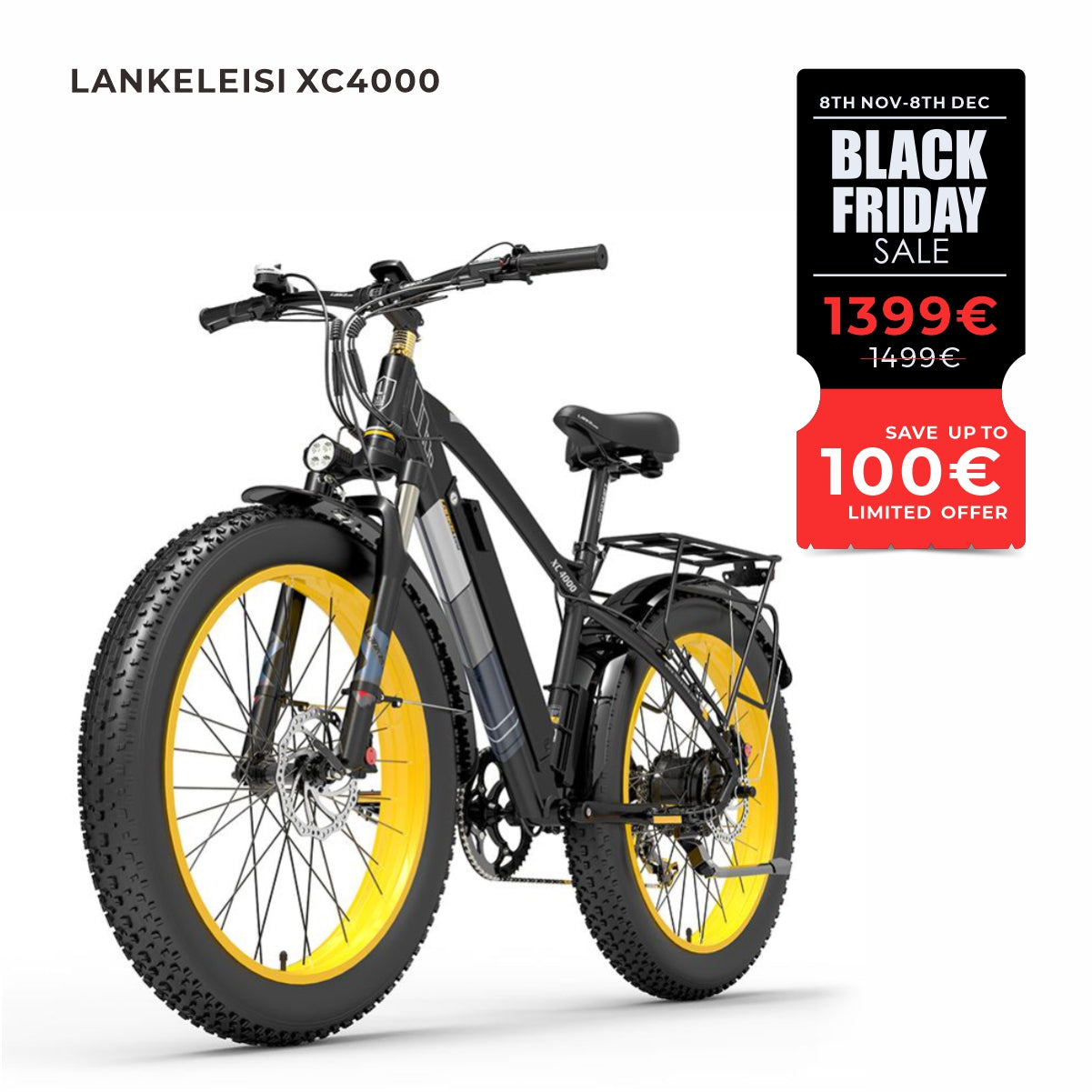 Vélo électrique à gros pneus de montagne LANKELEISI XC4000