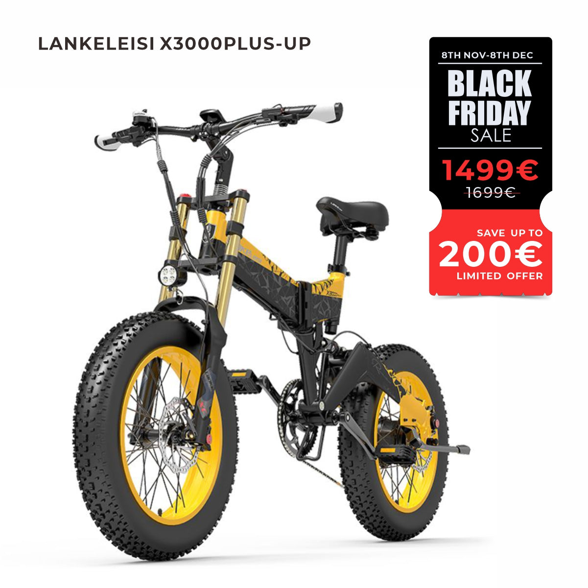 【Pré-vente】 Vélo électrique à neige LANKELEISI X3000Plus-UP Fat Tire