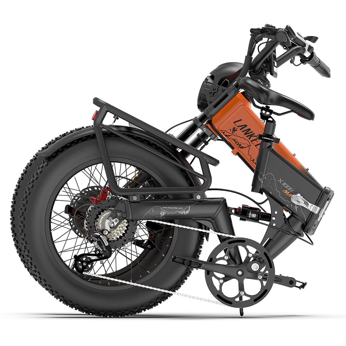 Lankeleisi X3000 Max 2000W Dual Motor Foldable Electric Mountain Bike(New Upgrade) Orange Ebike